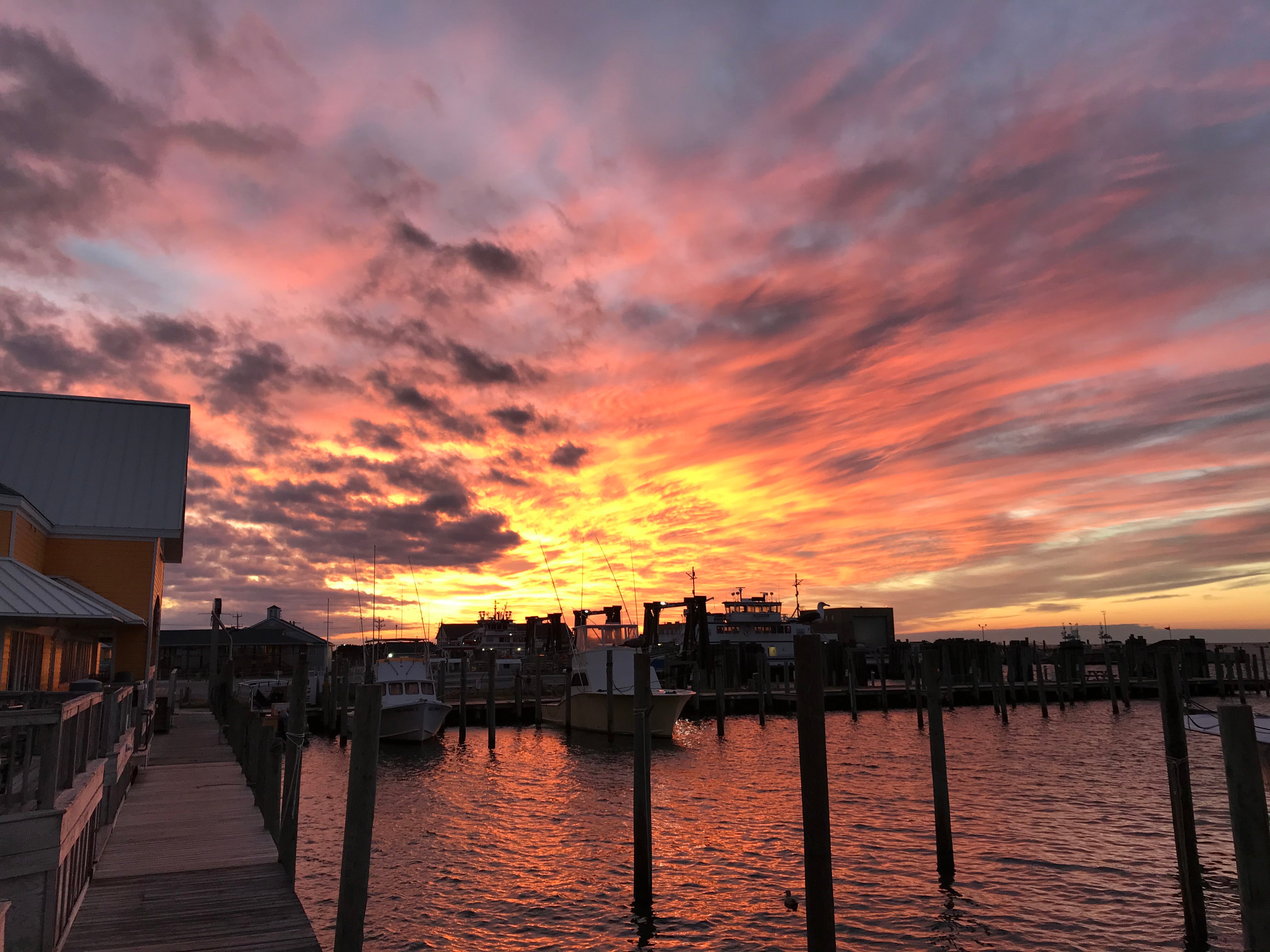 Sunset over the Hatteras Landing Marina