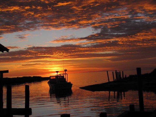 Sunset over the Avon Harbor NC