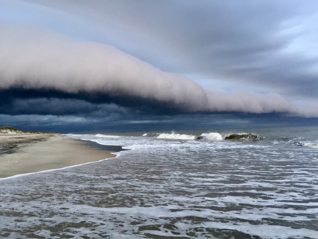 Storm clouds over the atlantic ocean