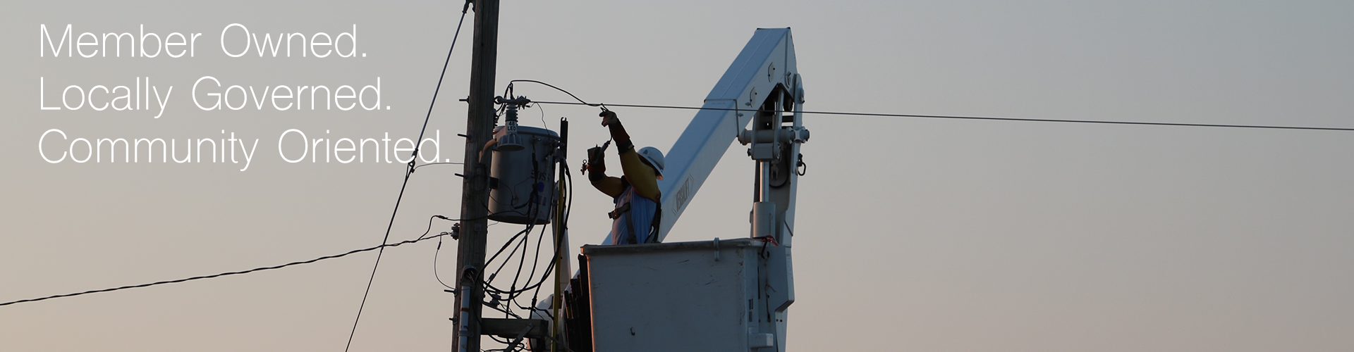 CHEC Lineman in a bucket truck