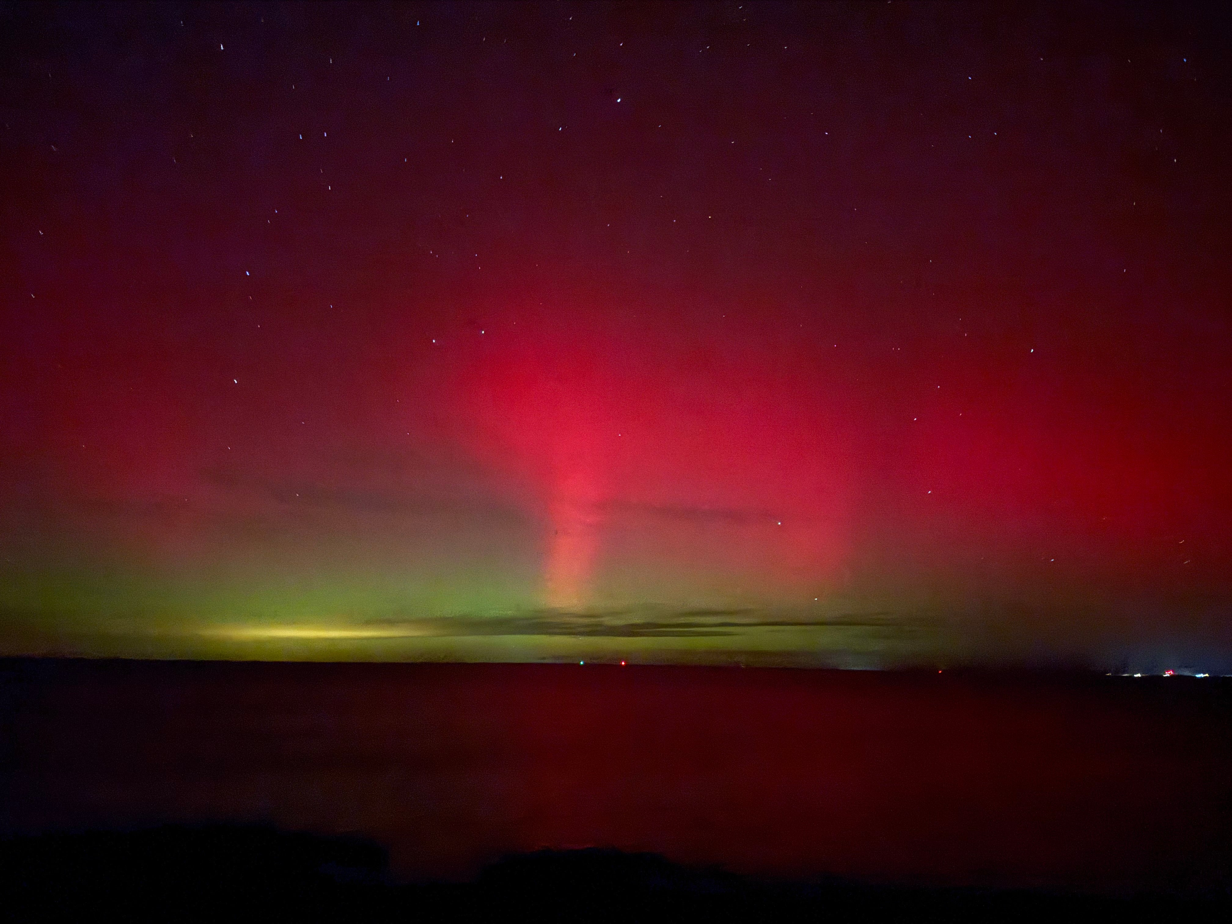 Aurora Borealis over Pamlico Sound Hatteras Island NC