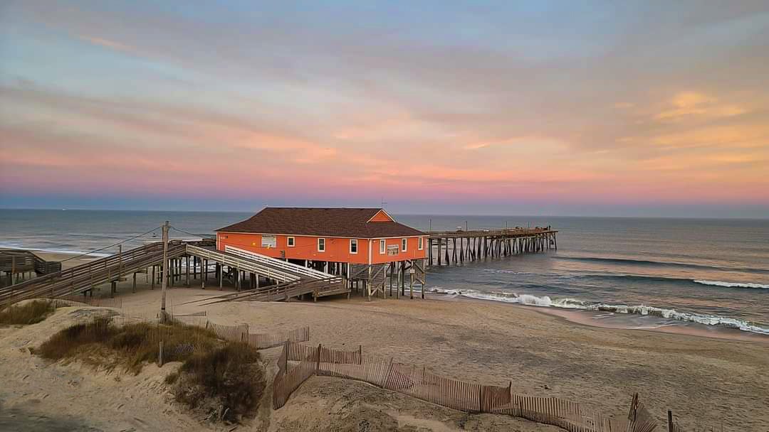 Sunset over Rodanthe Pier Hatteras Island