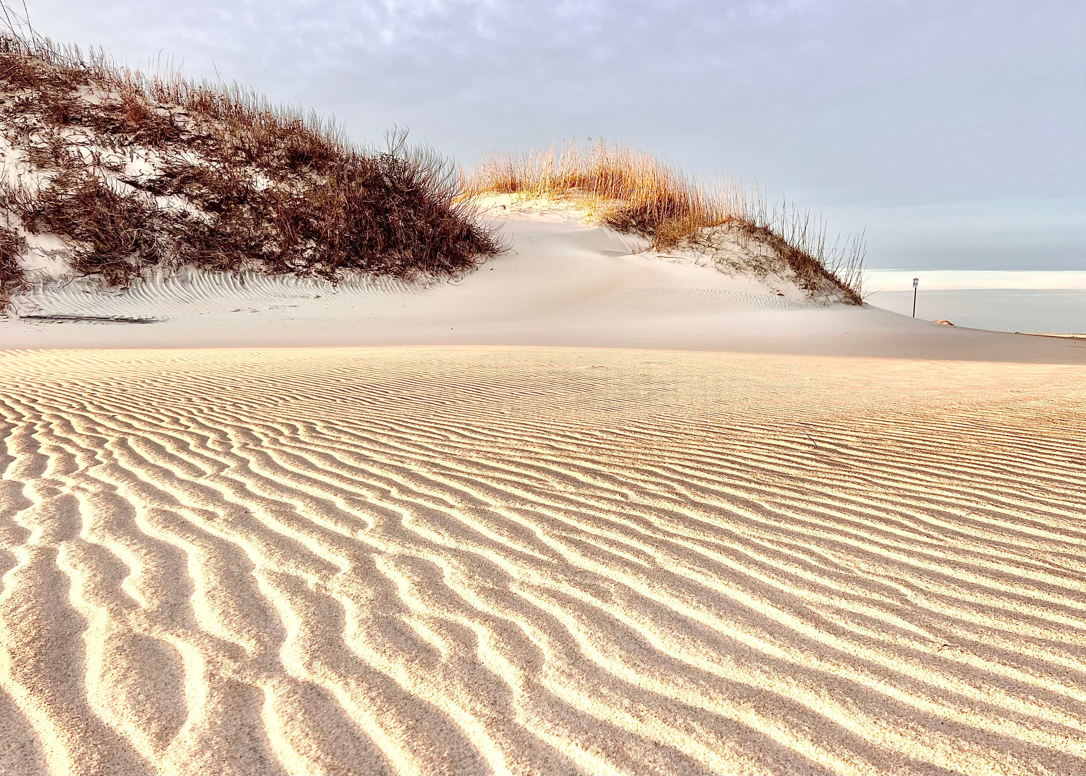 Ripples of sand on the Cape Hatteras National Seashore beach