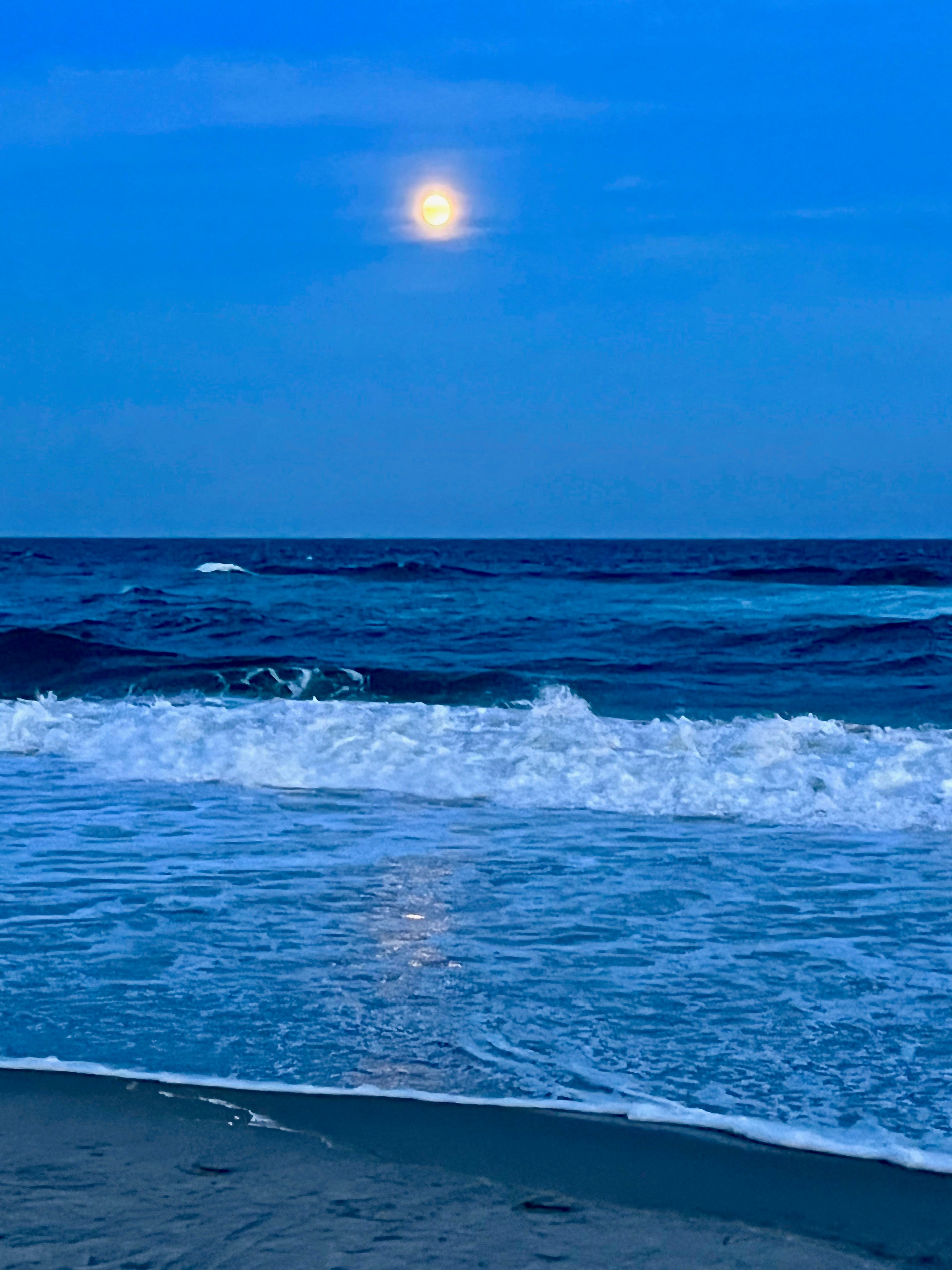 August 2022 Super moon over Hatteras Island NC