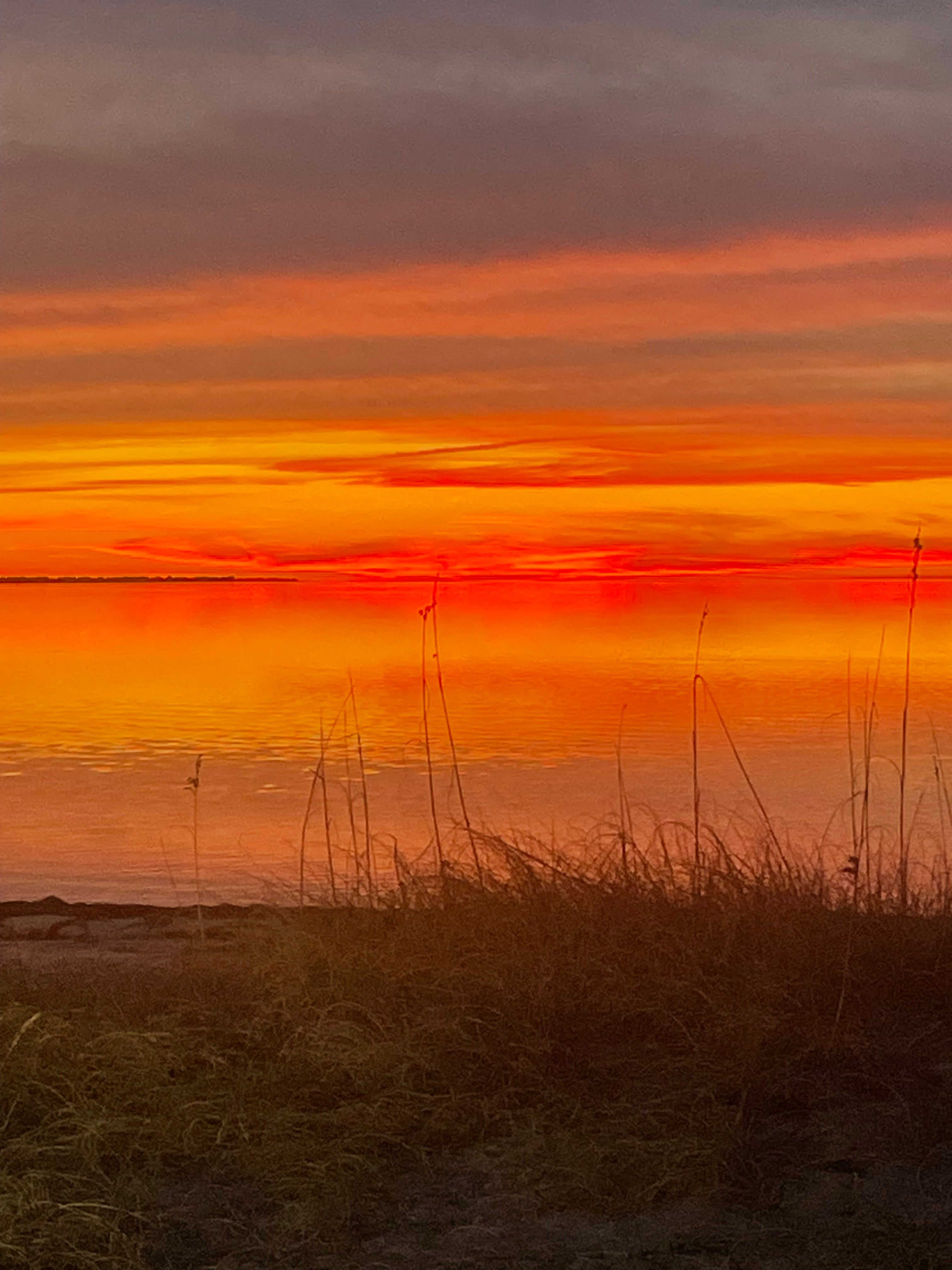 Sunset over the Canadian Hole near Avon NC Pamlico Sound