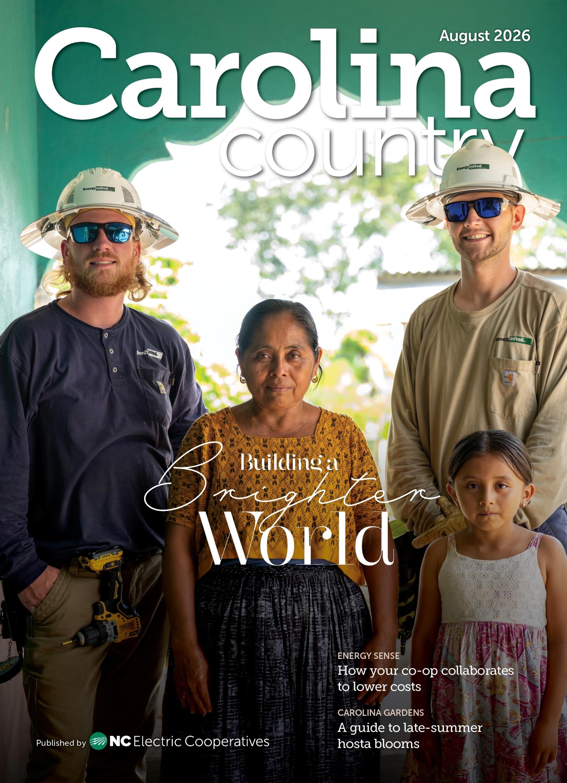 Linemen featured in Guatemala on cover of August Carolina Country Magazine