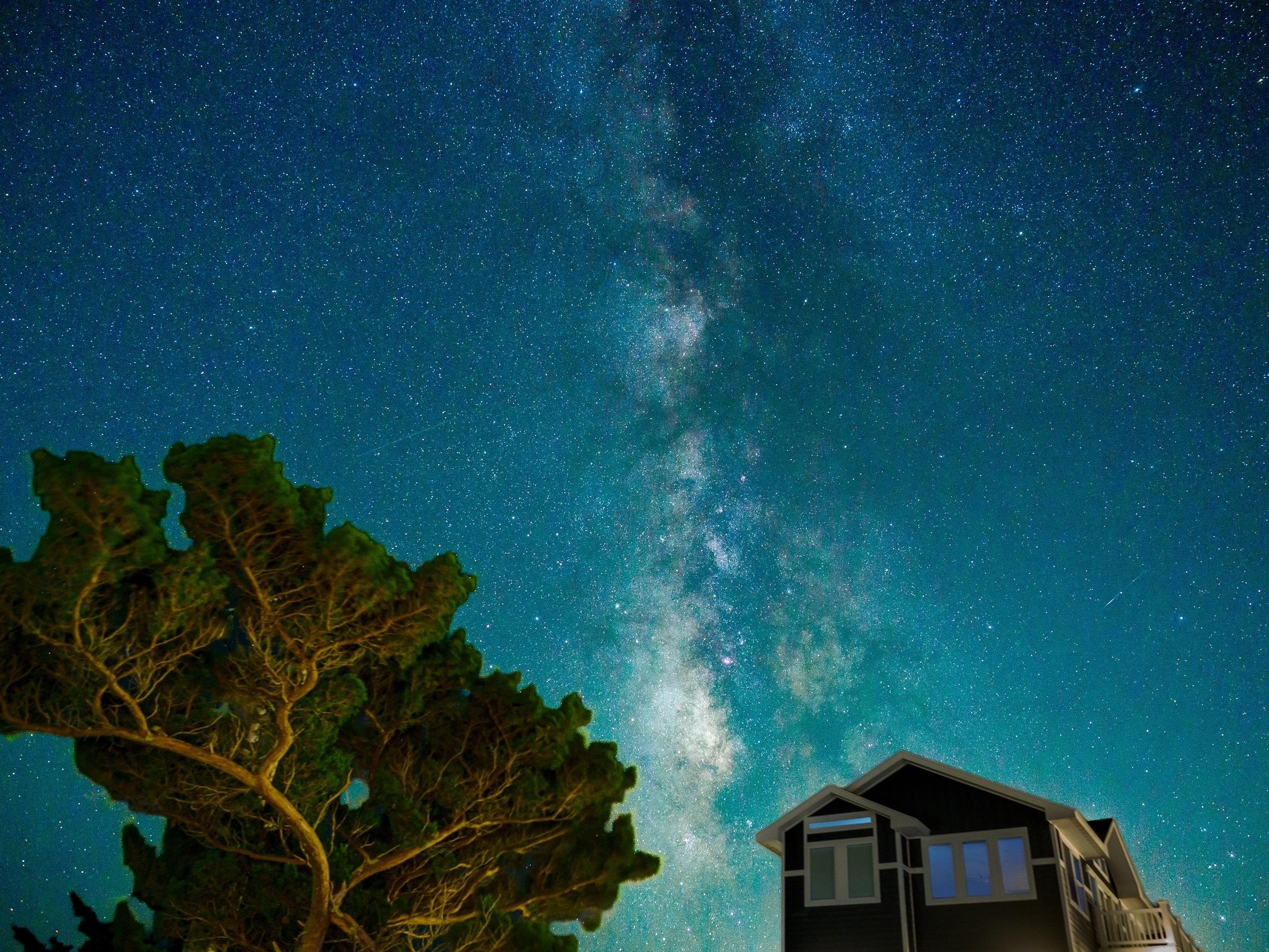 Milky Way in night sky in Cape Hatteras National Seashore Frisco NC