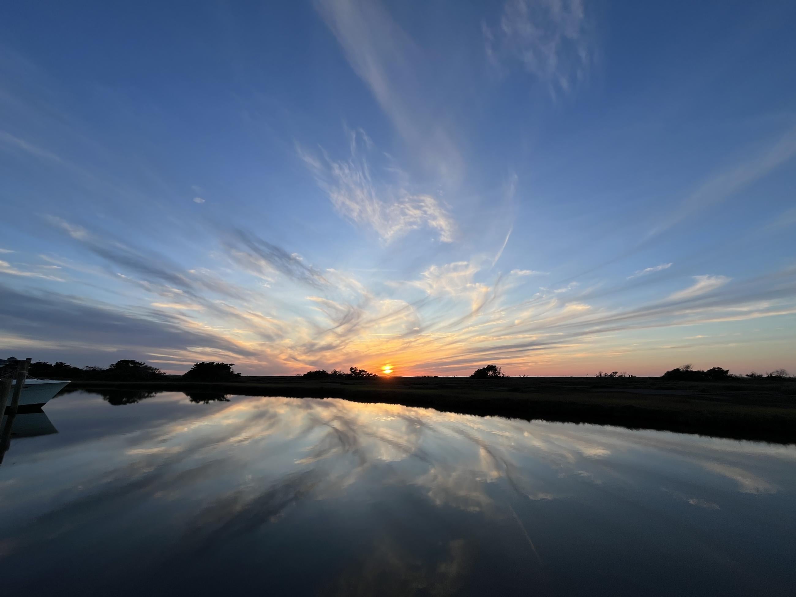 reflecting clouds on the Pamlico Sound at sunset