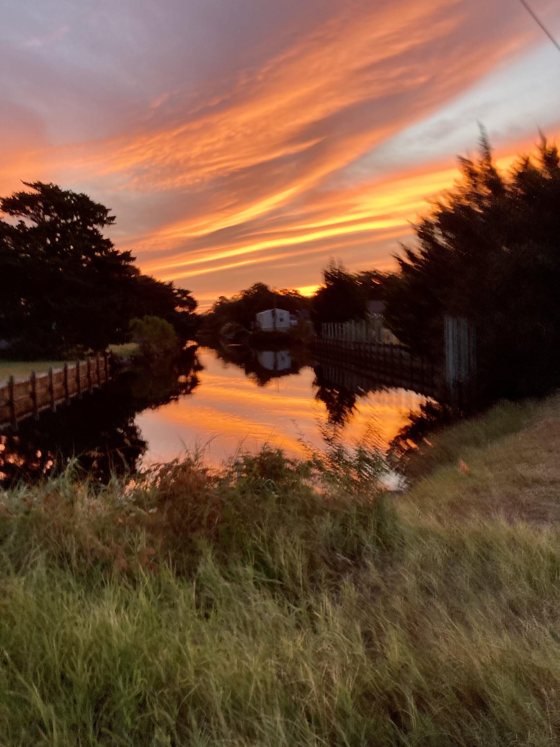 Cape Creek in Buxton with orange pink sky