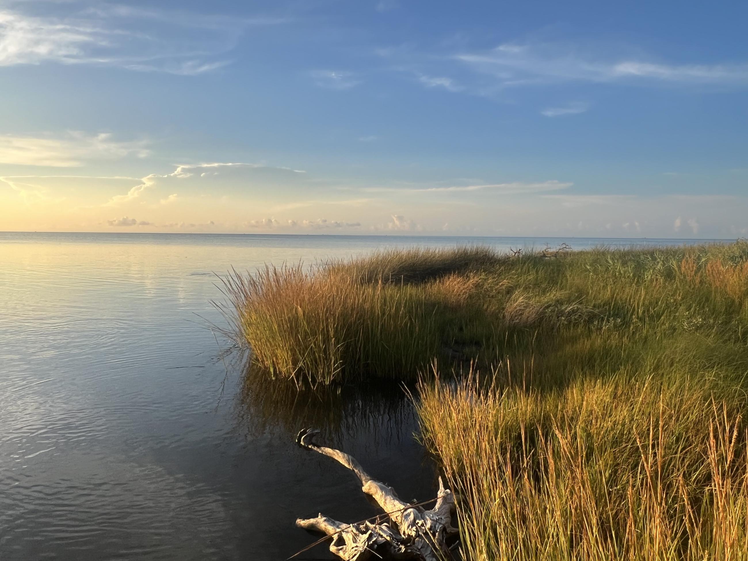 Pamlico Sound at sunset on Hatteras Island NC